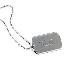 Large Nickel-Plated Engraved Military Dog Tags