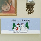 Snowman Family Personalized Canvas Print