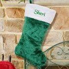 Embroidered Green Plush Personalized Christmas Stocking