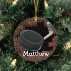 Personalized Hockey Ceramic Christmas Tree Ornament