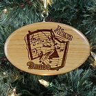 Engraved Dance Wooden Oval Christmas Tree Ornaments