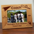 Personalized Baseball Coach Wood Picture Frame