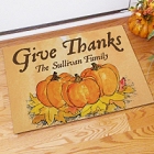 Give Thanks Personalized Thanksgiving Doormat